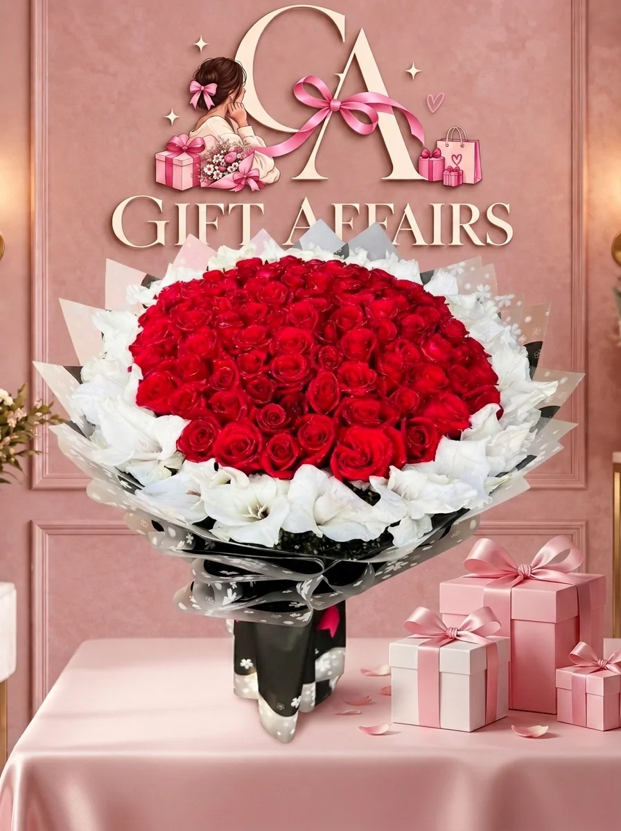 Red rose dome bouquet