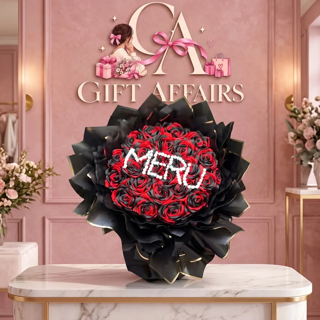 Personalized Message Ribbon Bouquet image 1