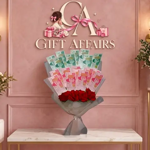 Pink & Mint Banknote-Style Bouquet