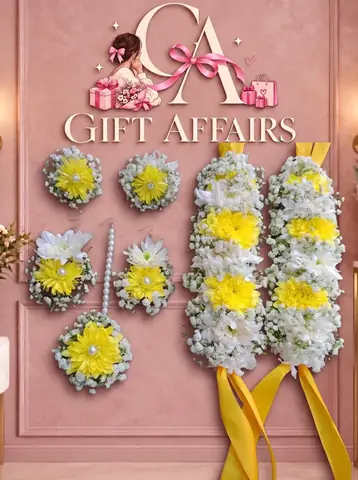 Yellow & White Floral Jewellery Set